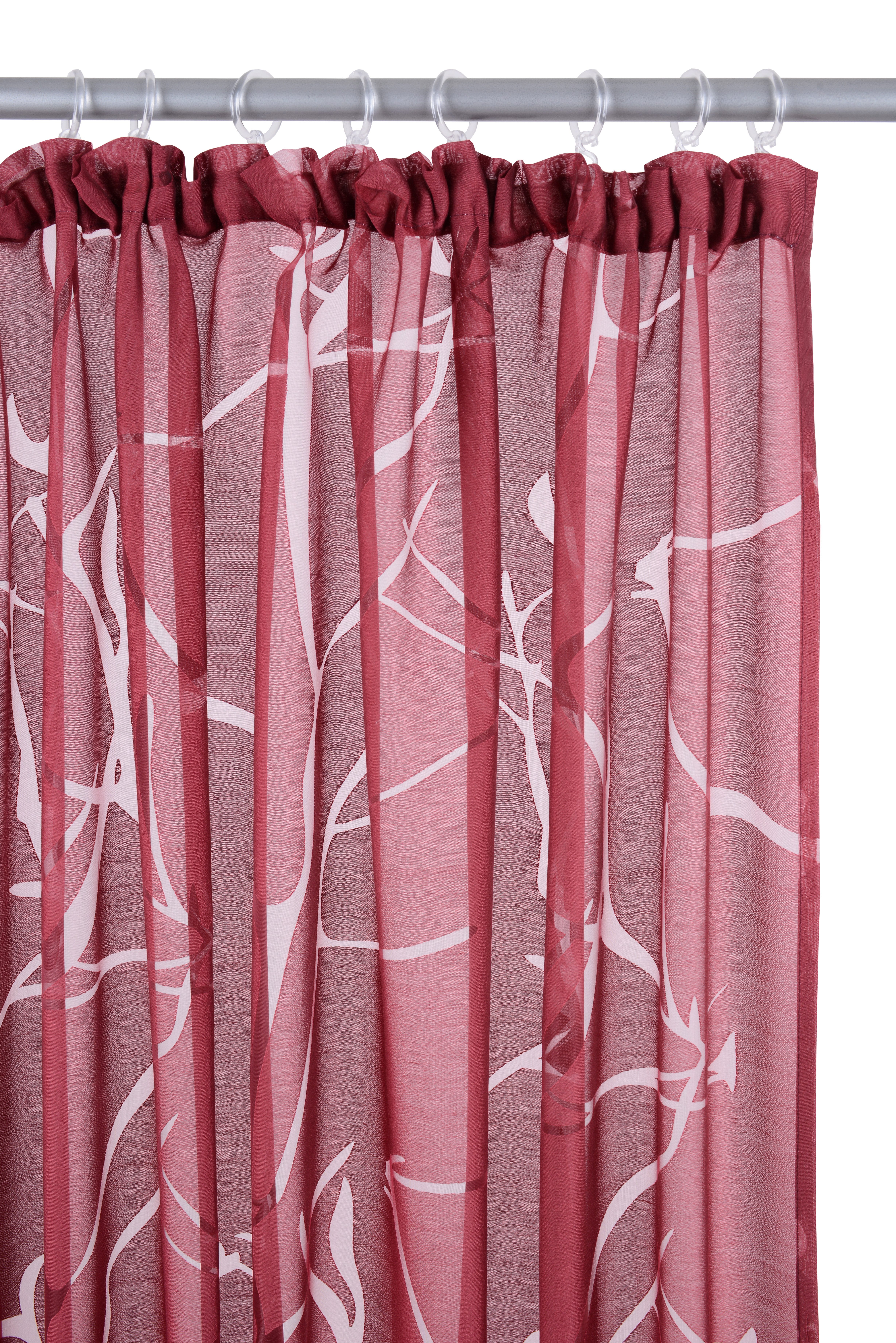 OTTO home Gardine Anna (1 St), Kräuselband, halbtransparent, Ausbrenner, Viskose, Polyester, Äste-Motiv