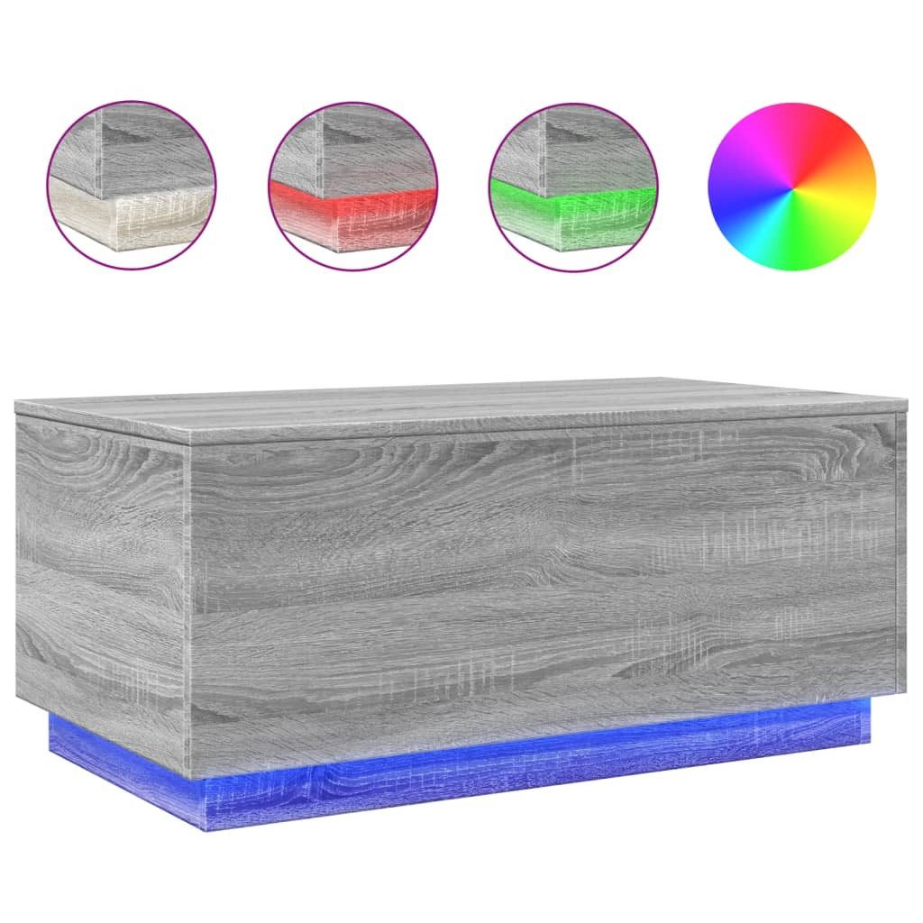 vidaXL Couchtisch Couchtisch mit LED-Leuchten Grau günstig online kaufen