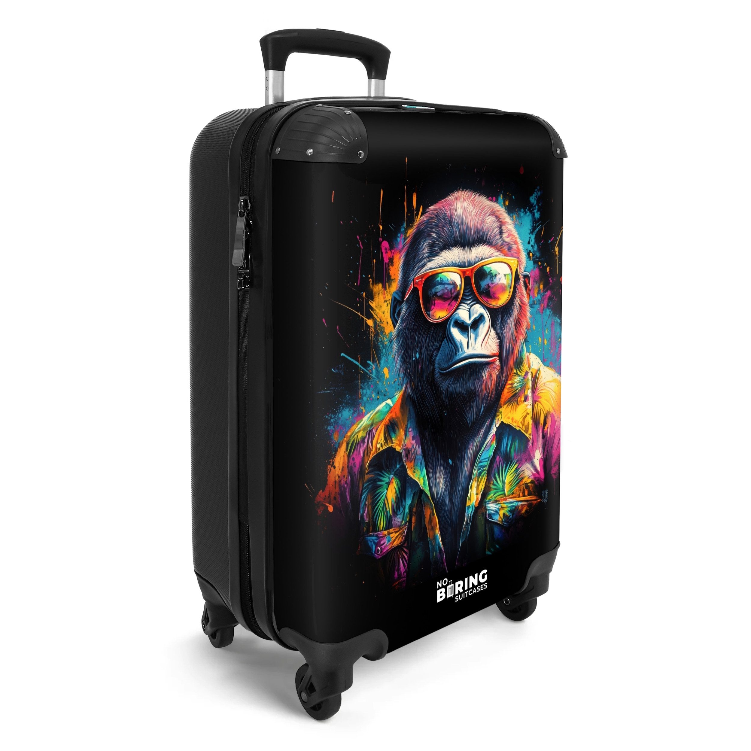 NoBoringSuitcases.com© Hartschalen-Trolley Gorilla mit Hawaii-Bluse 55x35x2 günstig online kaufen