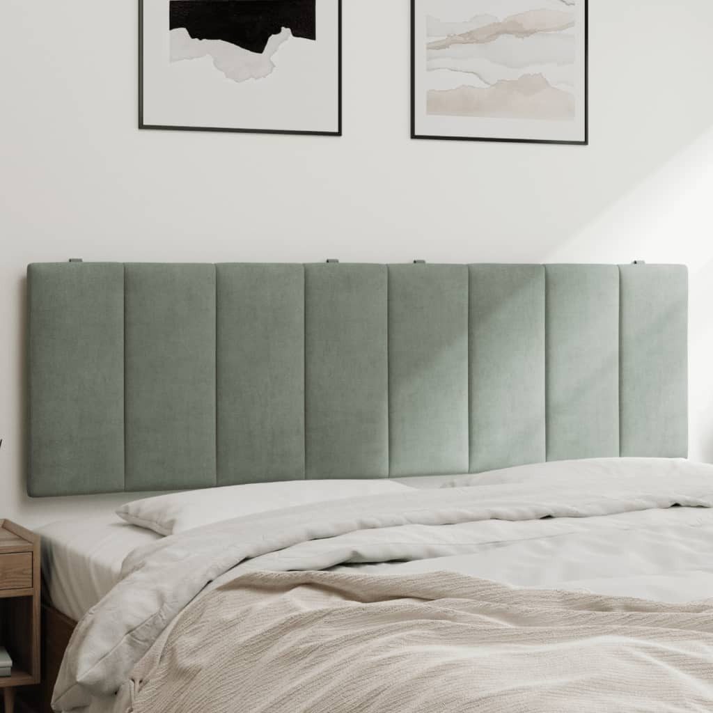 vidaXL Kopfteil, Bett Kopfteil-Kissen Hellgrau 160 cm Samt günstig online kaufen
