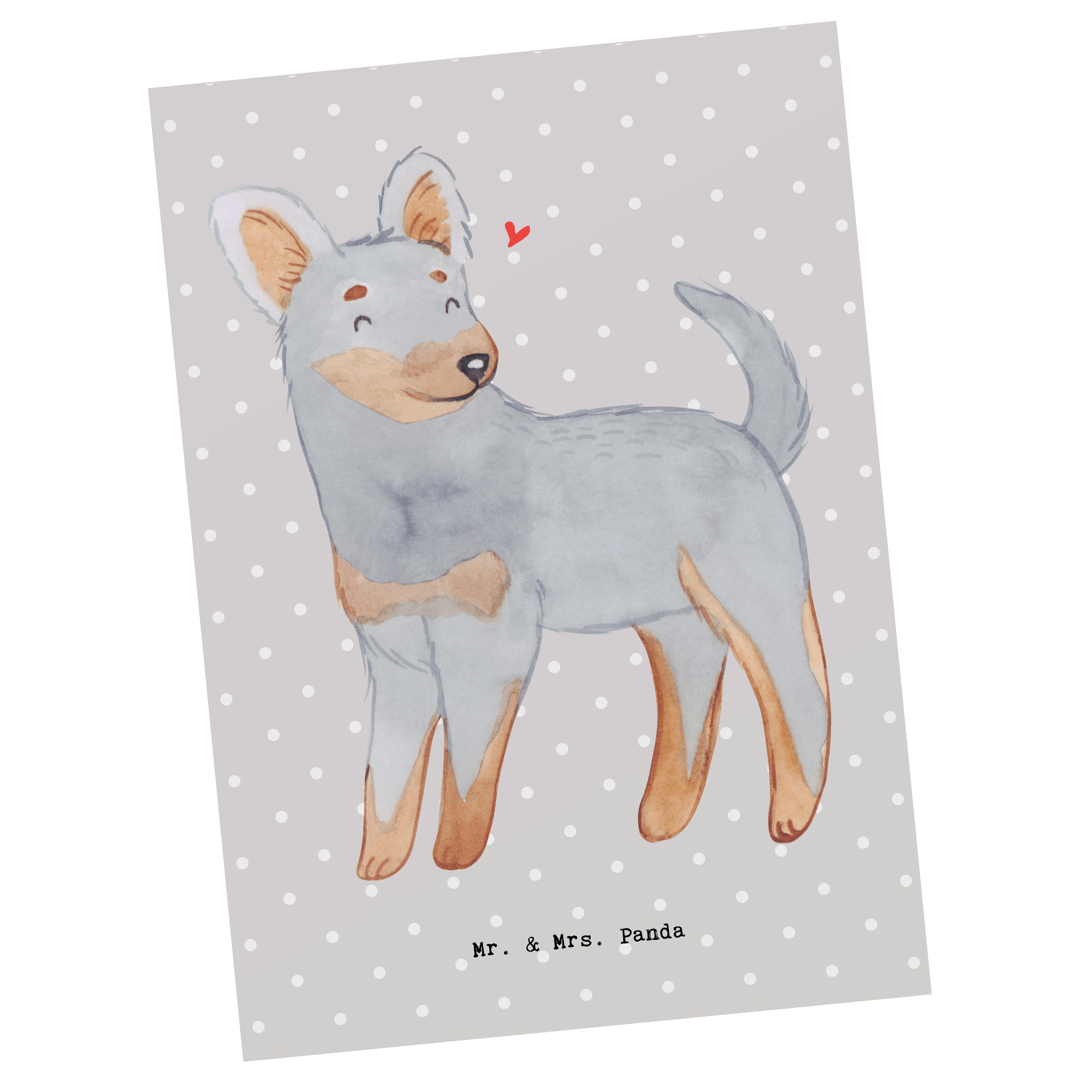 Mr. & Mrs. Panda Postkarte Prager Rattler Moment - Grau Pastell - Geschenk, Grußkarte, Hunderass