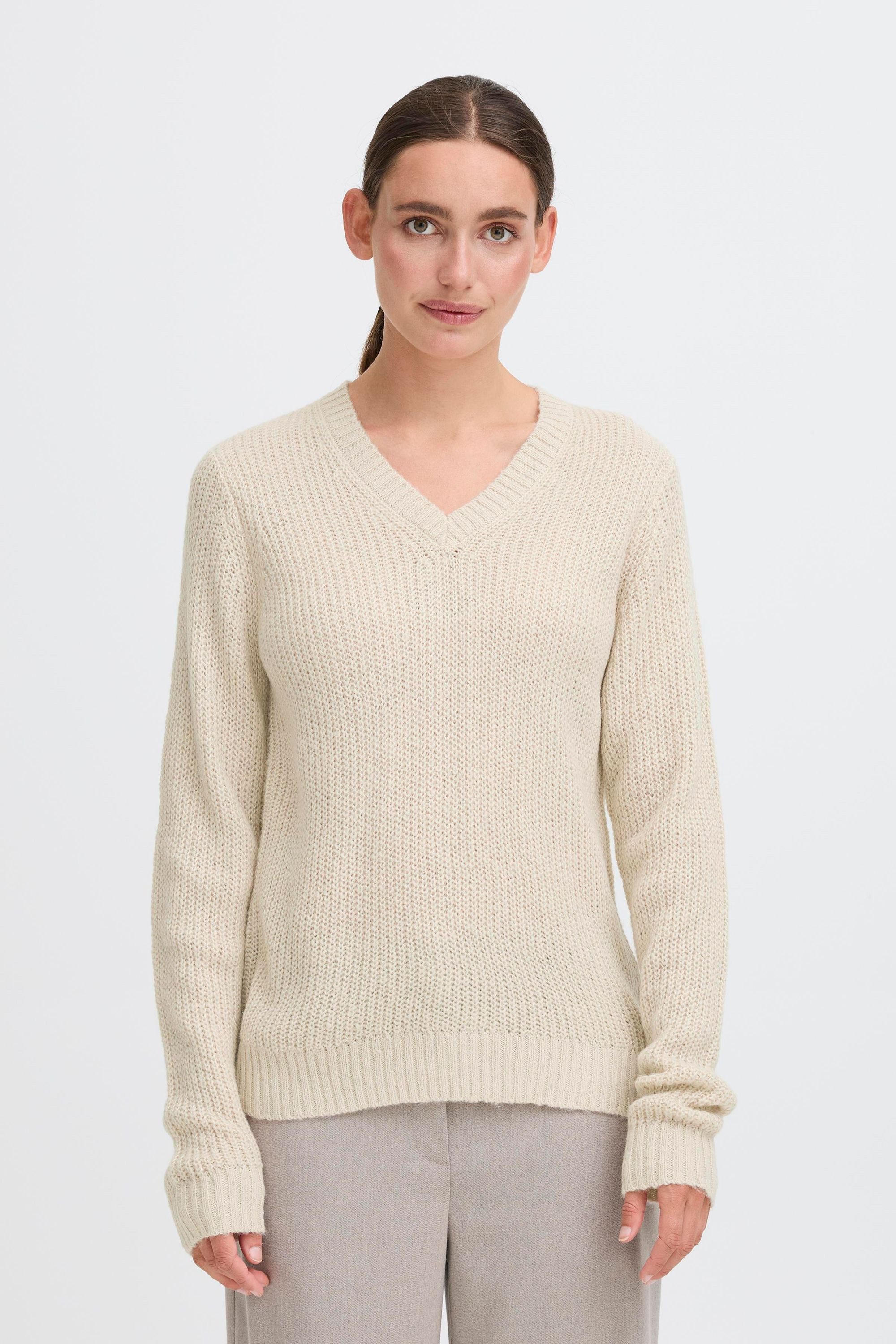 V-Ausschnitt-Pullover OXFSinvi