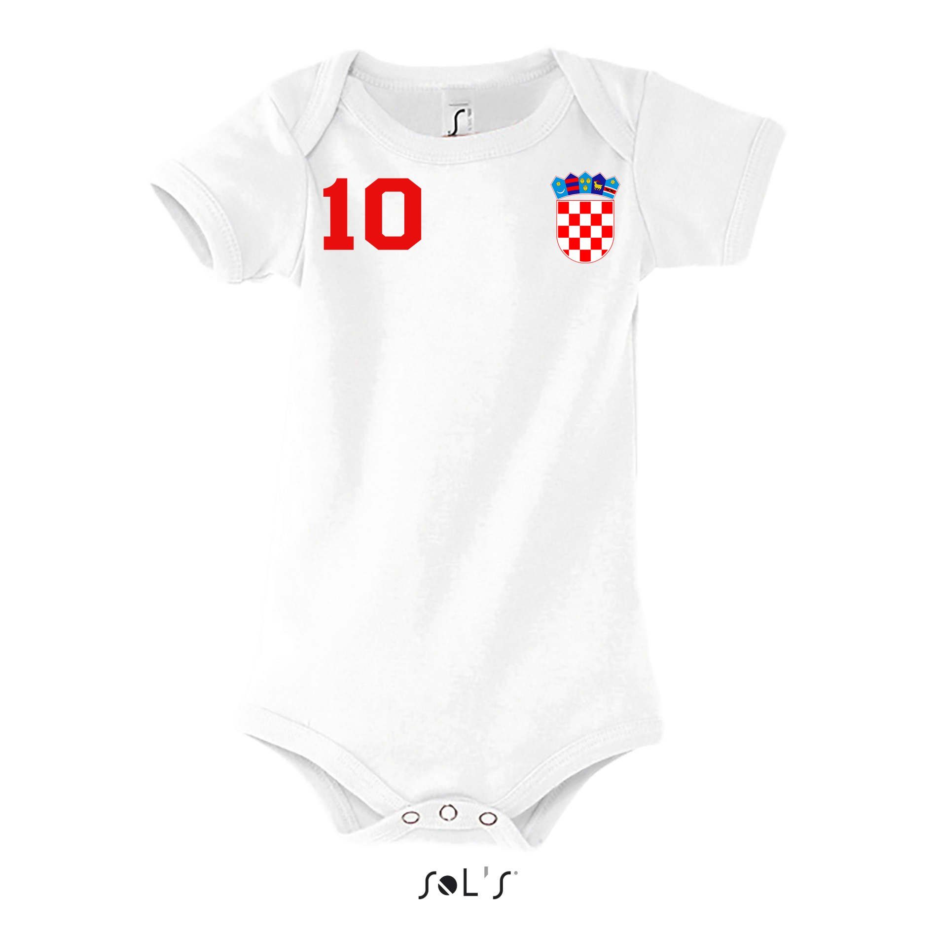 Blondie & Brownie Strampler Kroatien Rot/Weiss Hrvatska WM Weltmeister Baby Fußball Sport Trikot EM Kinder