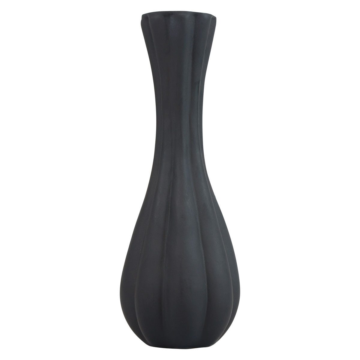 Viana Tischvase Vase Schwarz Glasvase Rillen Blumenvase Dekoration Ø6cm H18 günstig online kaufen