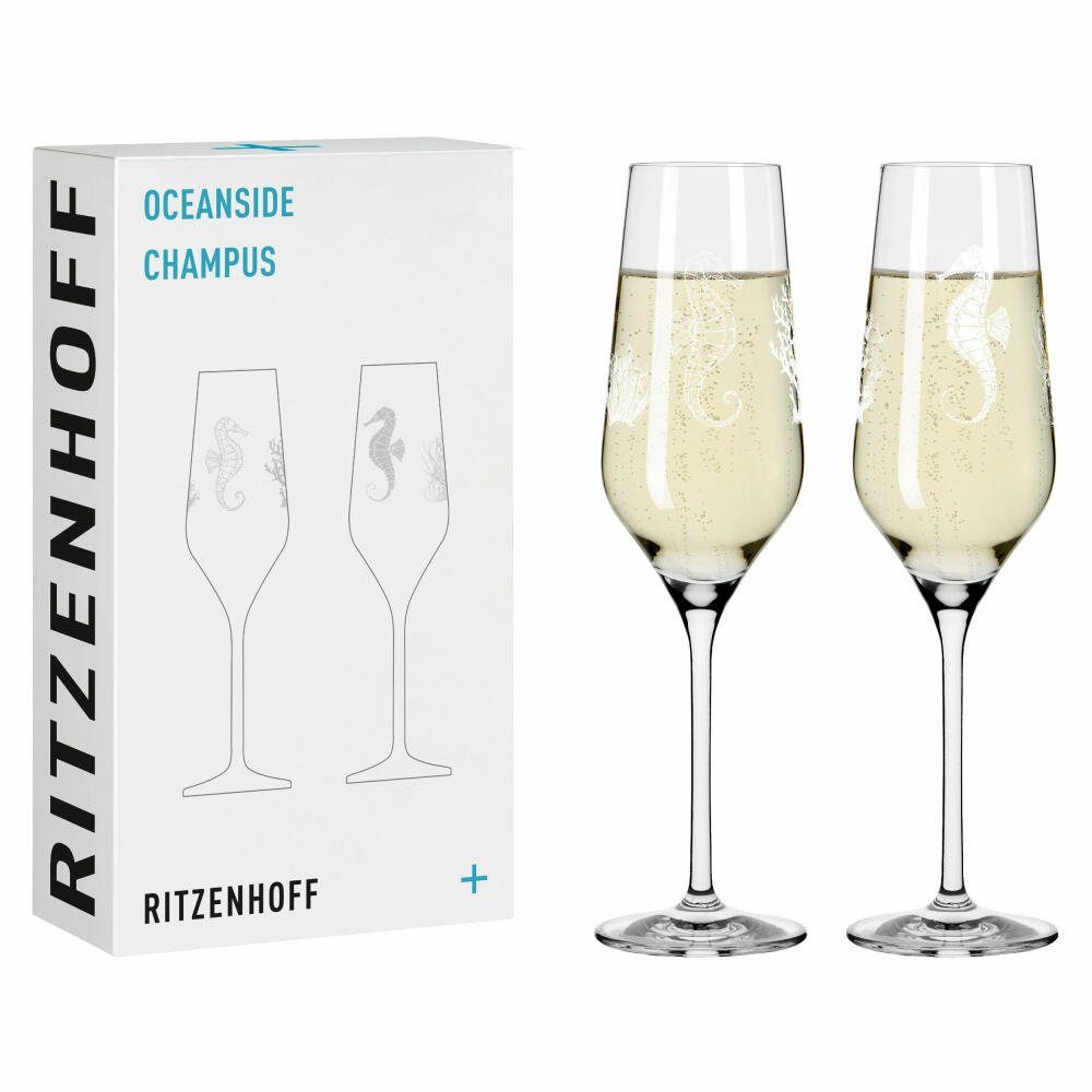 Ritzenhoff Champagnerglas Oceanside 001, Kristallglas