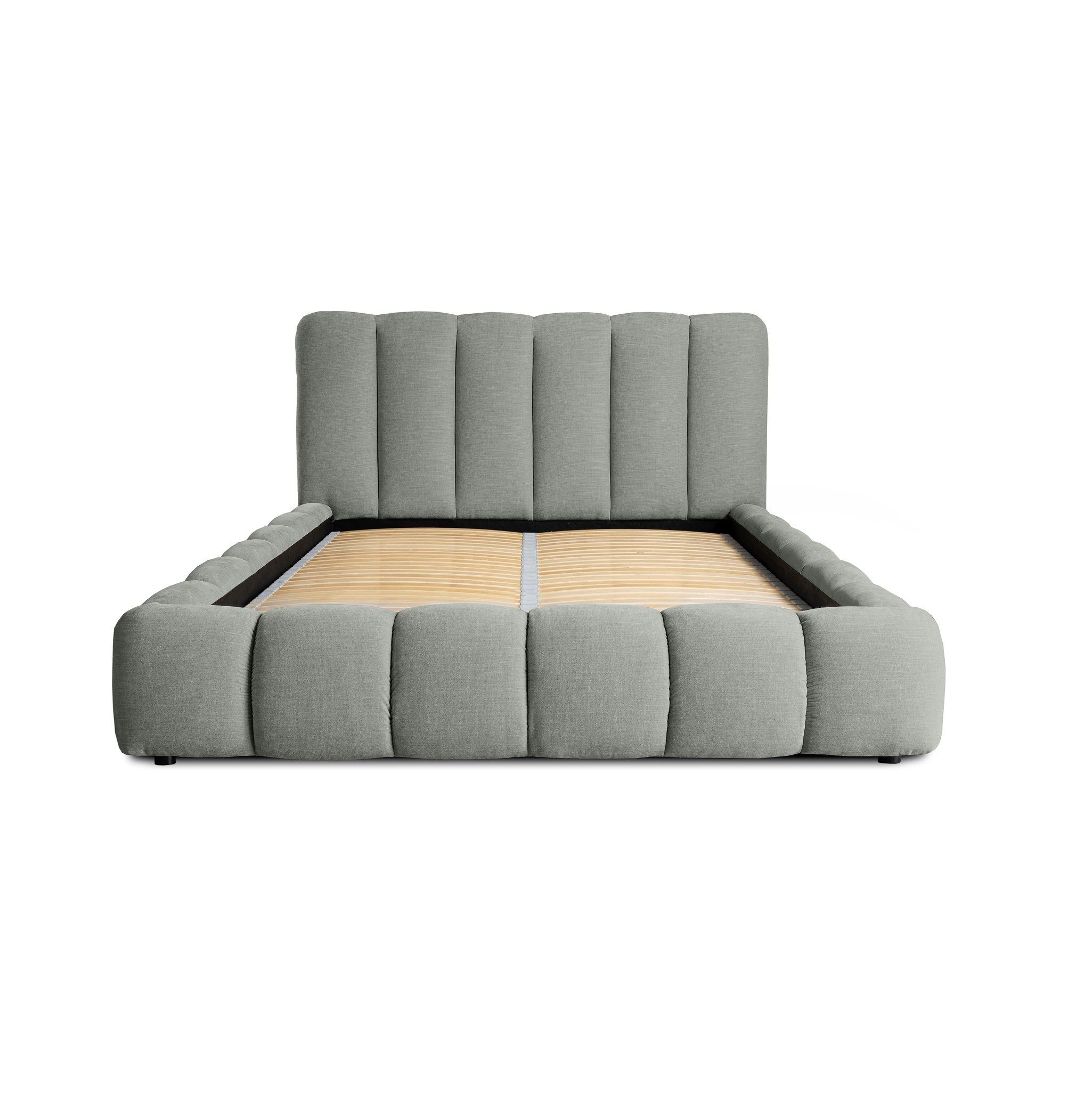 Fun Möbel Polsterbett Doppelbett Schlafzimmerbett HEDA in Stoff (mit Lattenrost, ohne Matratze, inkl. Bettkasten)