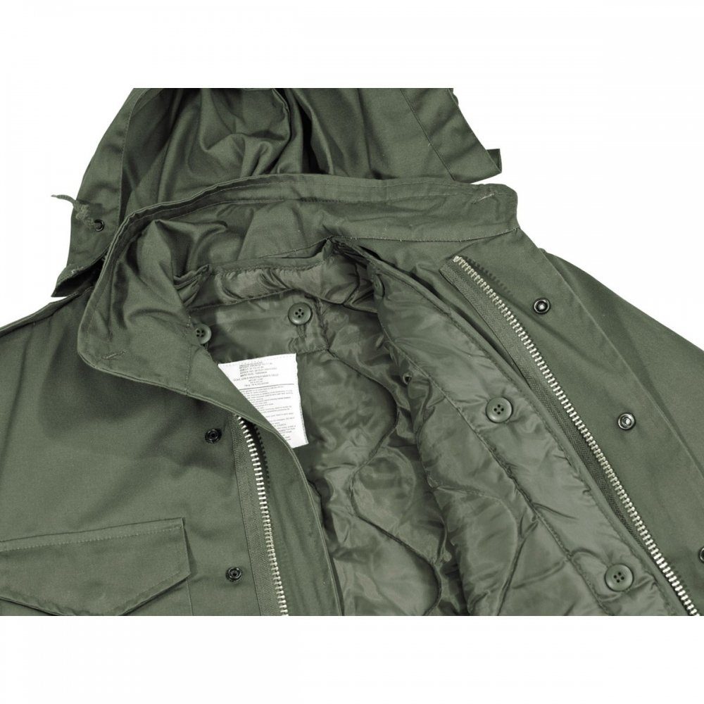 MFH Fieldjacket US Feldjacke M65, oliv, m. auskn. Steppfutter, Mod. - XXL ausknöpfbarem Steppfutter