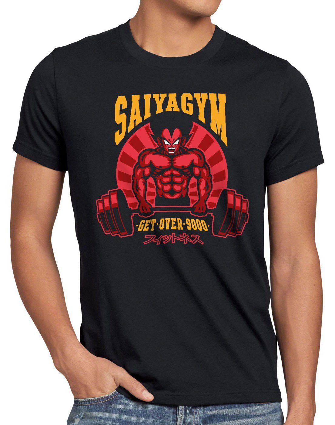 style3 Print-Shirt Herren T-Shirt Saiya Gym 9000 songoku roshi ball z roshi dragon vegeta anime gt