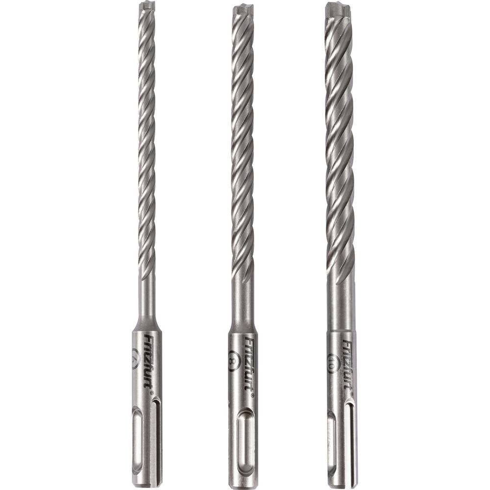 FRITZFURT Spiralbohrer Hartmetall Hammerbohrer-Set 3teilig 6 mm, 8 mm, 10 mm Gesamtlänge 165
