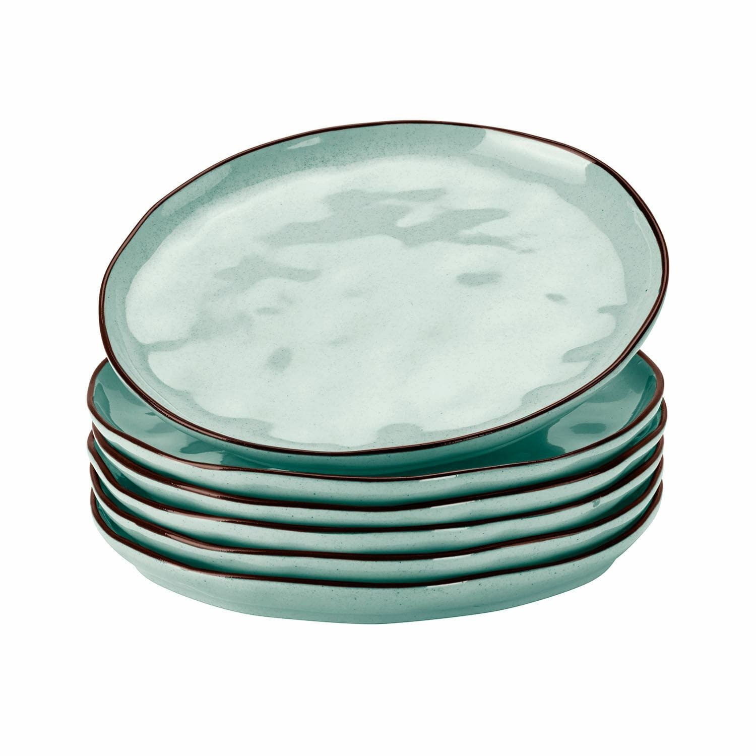 Mirabeau Geschirr-Set Dessertteller 6er Set Biarré türkis, Steinzeug