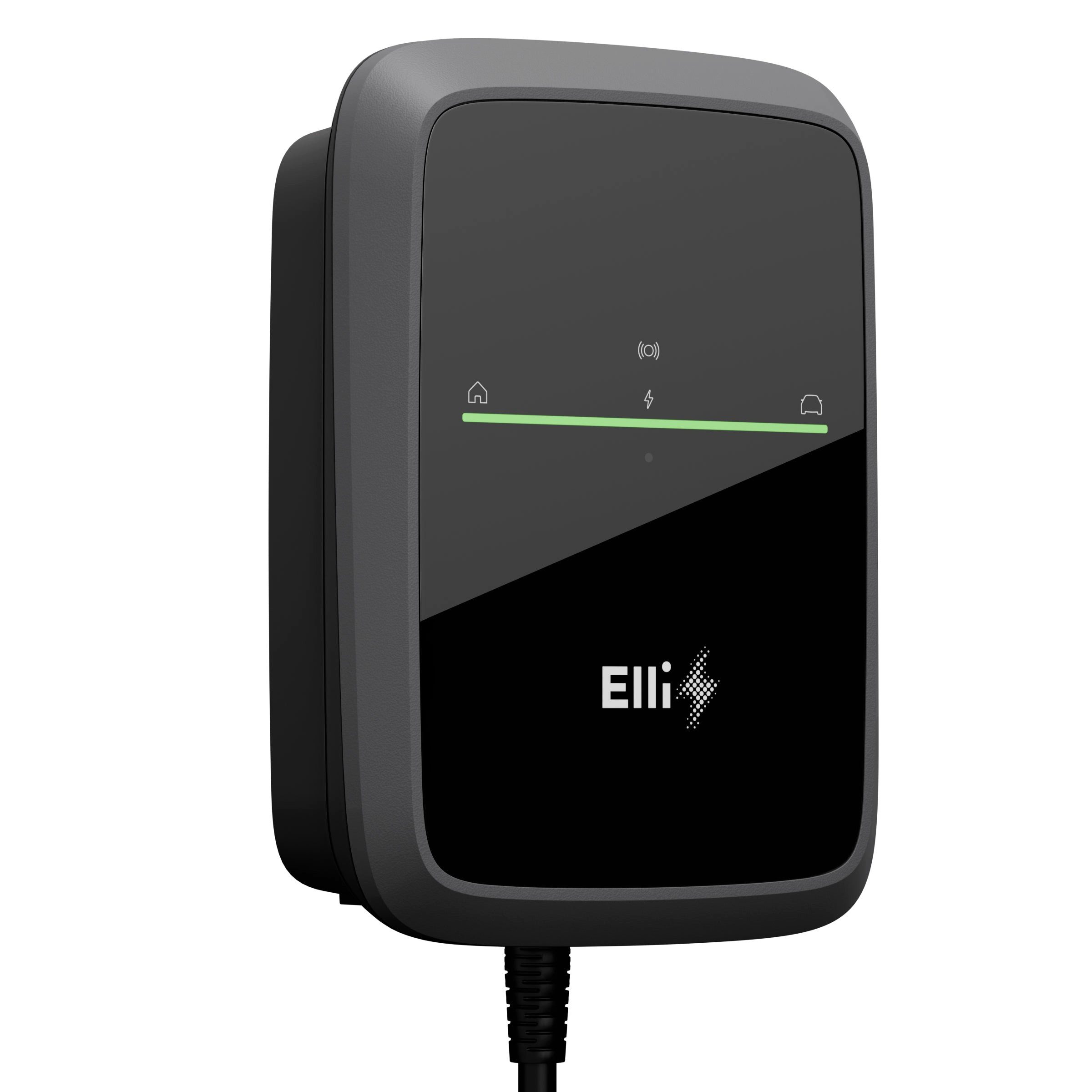 Elli - A Brand of the Volkswagen Group Elektroauto-Ladestation Elli Charger Connect 2, stationär 11kW / 16A, 3-phasig, Wallbox mit 7,5m Kabel, 11KW, PV-Laden, RFID, App, WLAN, Wetterfest