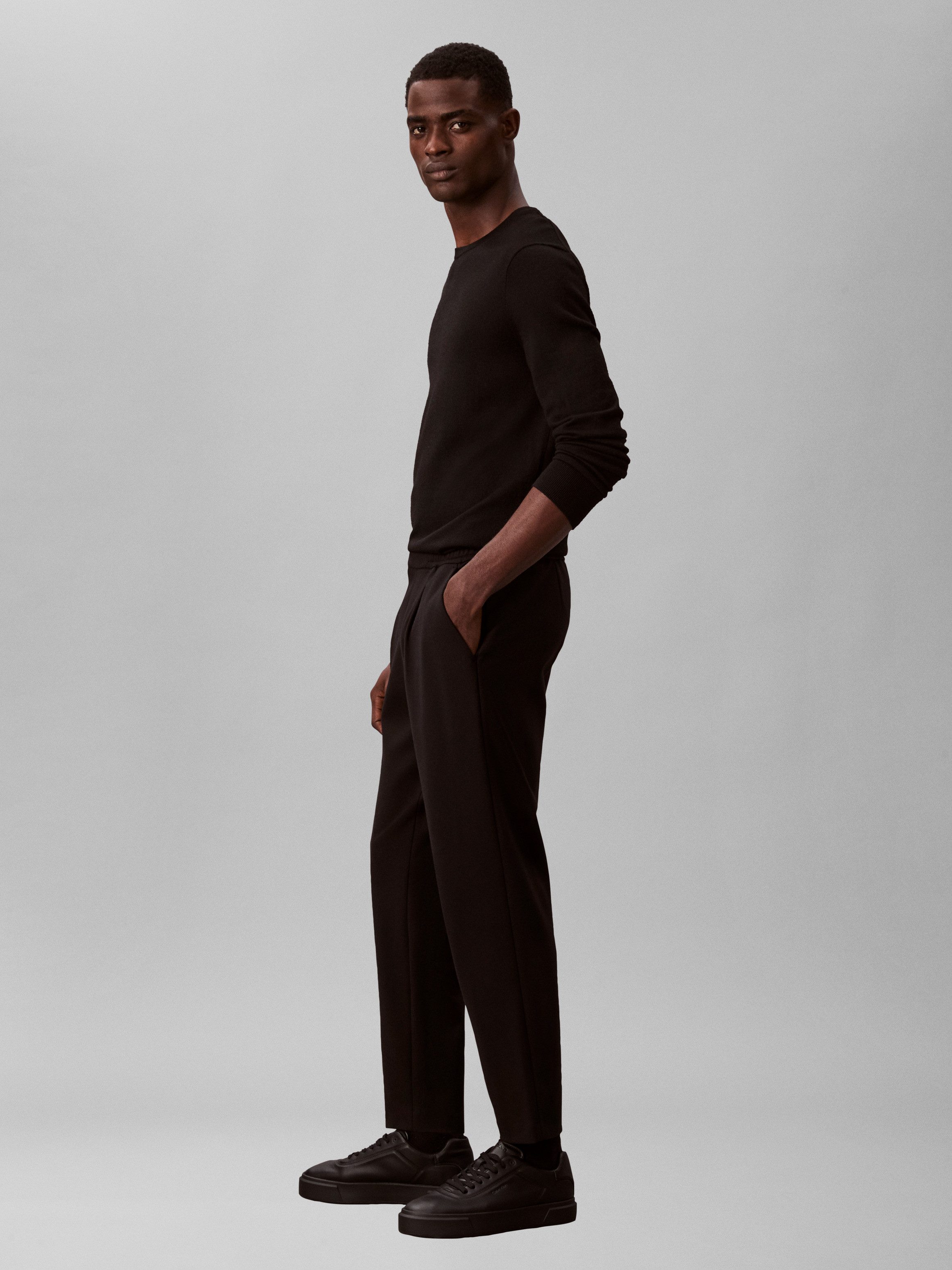 Calvin Klein Bundfaltenhose elastischer Bund, Slim fit, Bundfalte günstig online kaufen