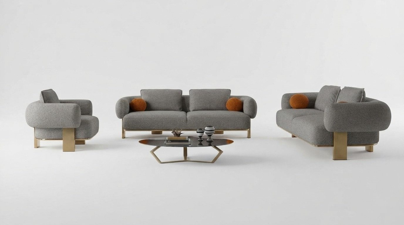 Xlmoebel Polstergarnitur Sofagarnitur 3tlg. Design Couch Set für Wohnzimmer 2x Dreisitzer, (Polstergarnitur, 3-tlg., 3-tlg. Sofagarnitur, 2x 3-Sitzer), Made in Europa