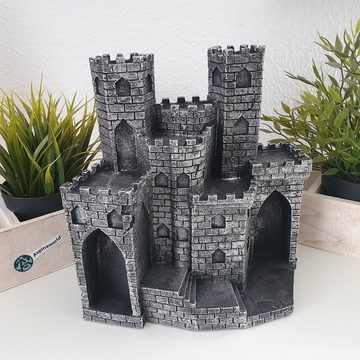 Aspinaworld Dekofigur Mittelalter Ritterburg mit elf Kreuzritter Figuren schwarz 24 cm