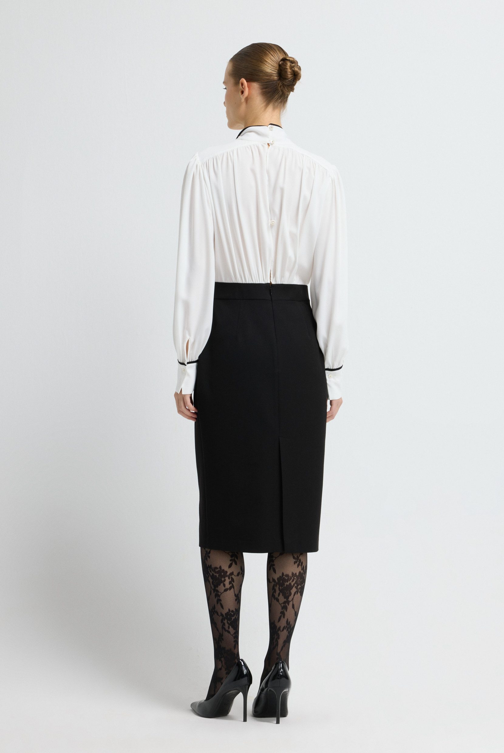 adL Jerseykleid Kleid mit Schaldetail am Ausschnitt