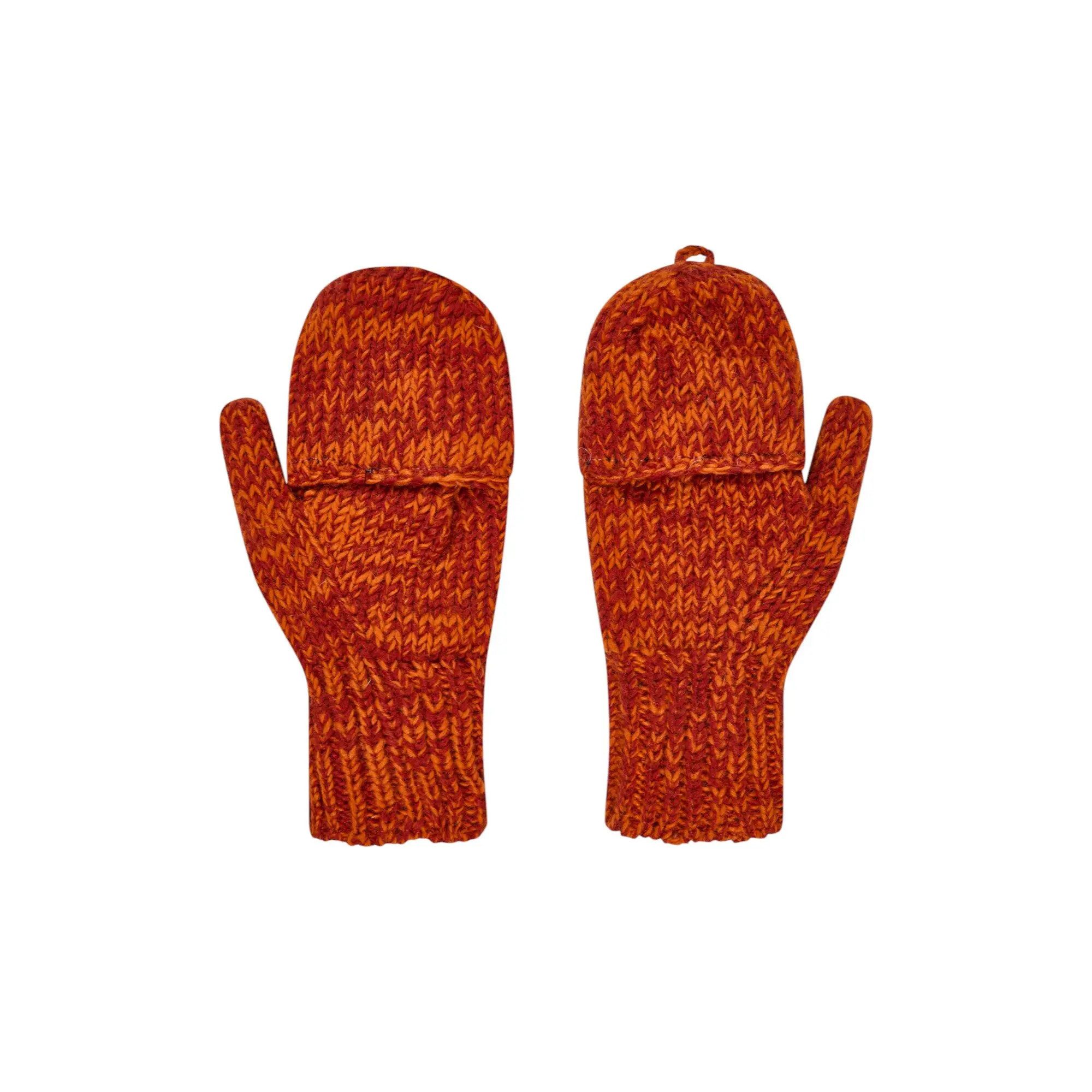 THC Natural Line Strickhandschuhe THC Klapphandschuhe 719 orange (1-St., 1 Paar) abklappbare Fingerspitzen