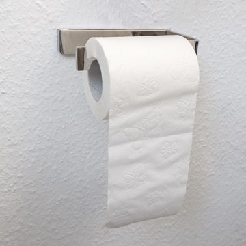 Intirilife Toilettenpapierhalter (1-St), Klopapierhalter ohne Ablage in SILBER - Edelstahl Papierhalterung