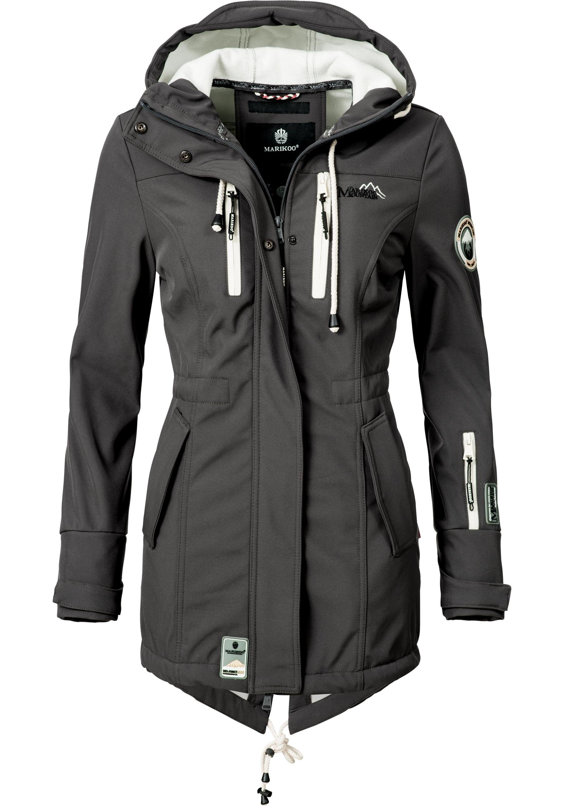 Marikoo Funktionsmantel Zimtzicke sportlicher Softshell Parka mit Kapuze