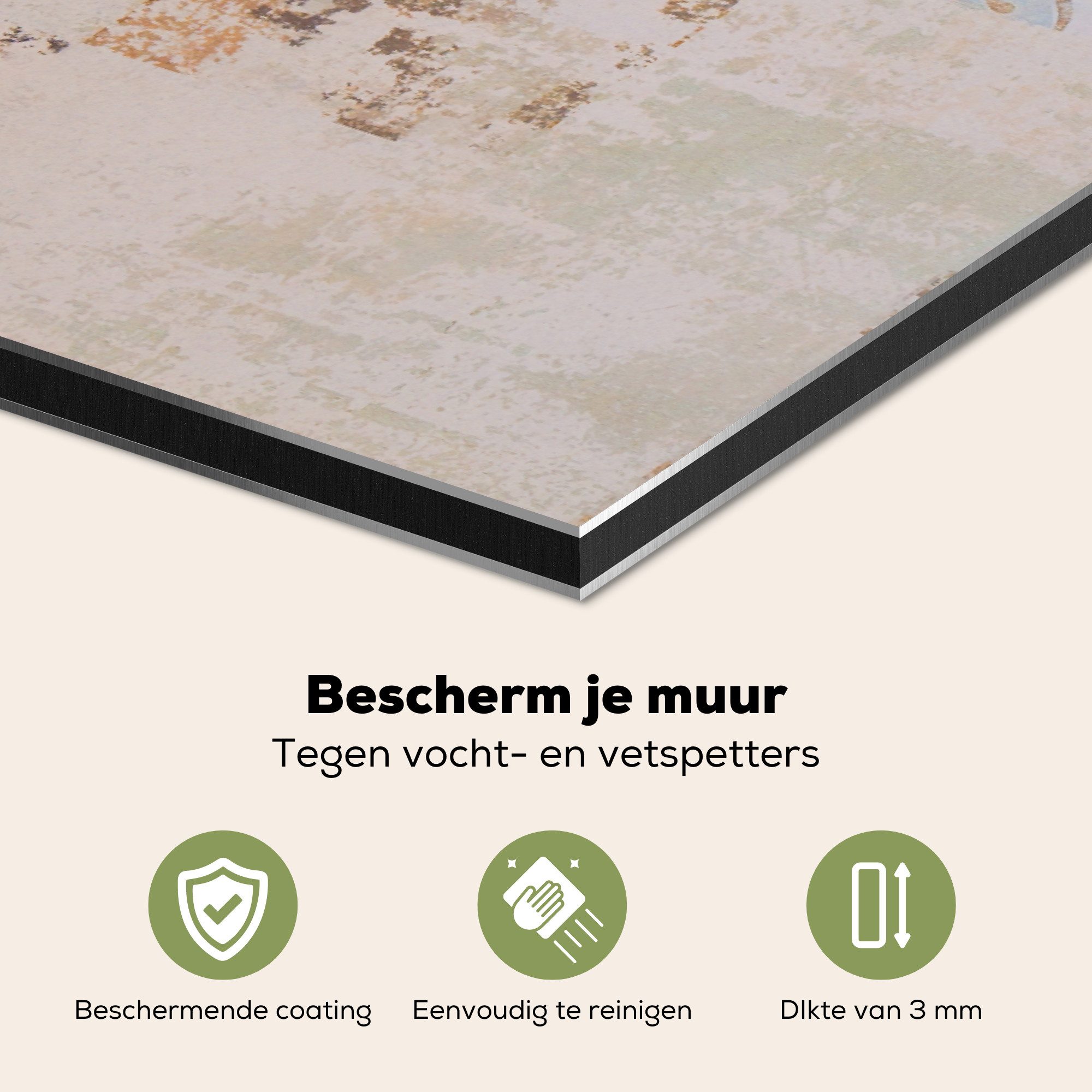 MuchoWow Küchenrückwand Fliesen - Vintage - Braun - Antik, (1-tlg), Spritzs günstig online kaufen