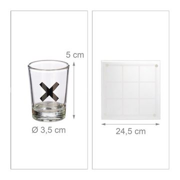 relaxdays Gläser-Set Tic Tac Toe Trinkspiel XL, Glas