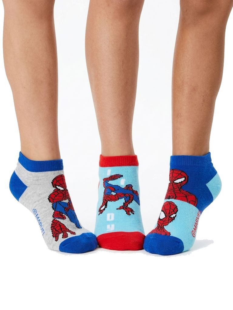 Spiderman Sneakersocken Spider-Man Kinder Sneaker Socken 3er Pack - Jungen & Mädchen 23-34 (Set, 3 Paar Jungen Socken Spiderman)