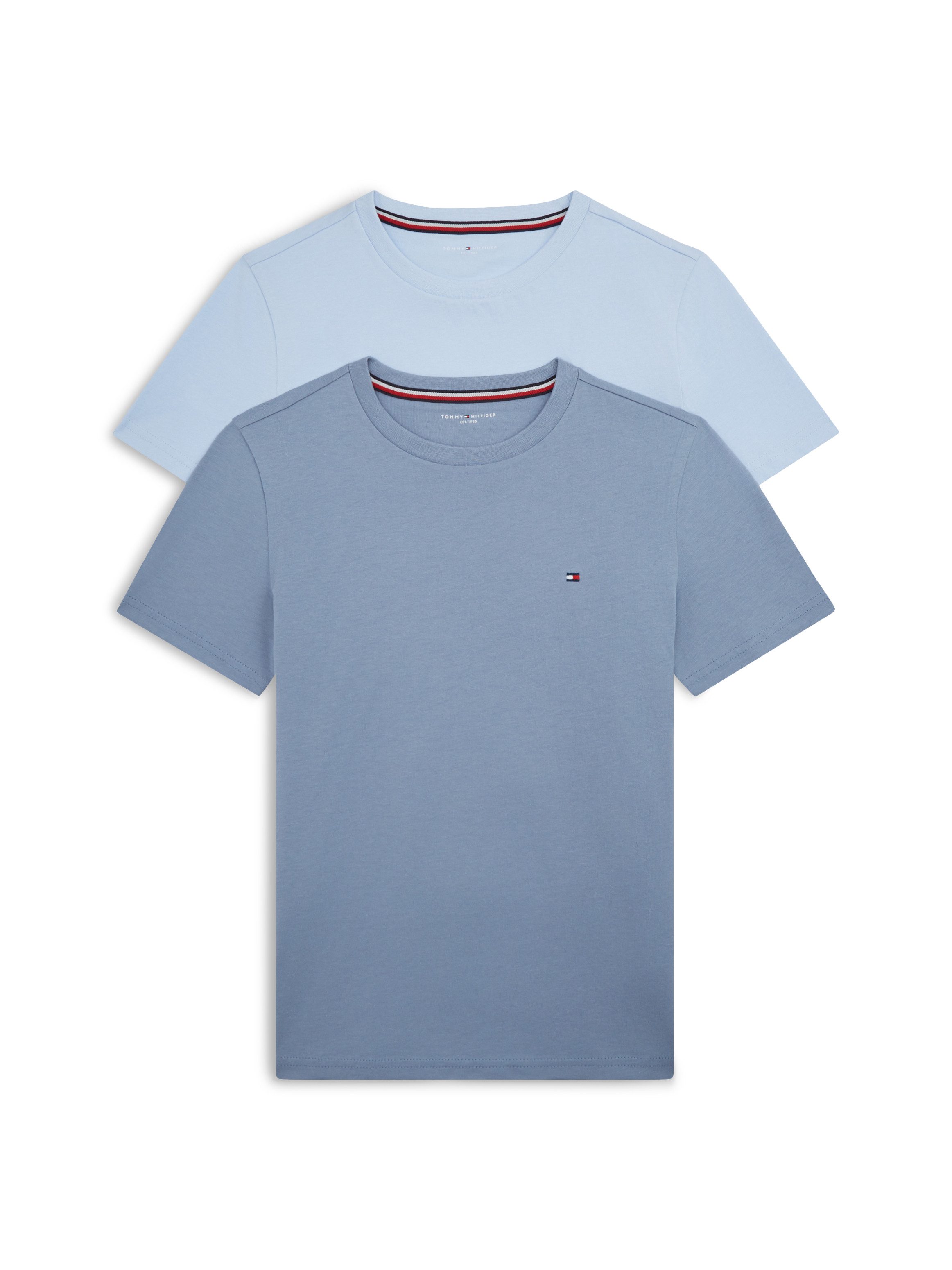 Tommy Hilfiger Underwear T-Shirt 2 PK SS TEE mit Stickerei und Rundhals im 2er-Pack (Packung, 2-tlg., 2er-Pack) unifarben, casual, regular fit, Baumwolle, Rundhals