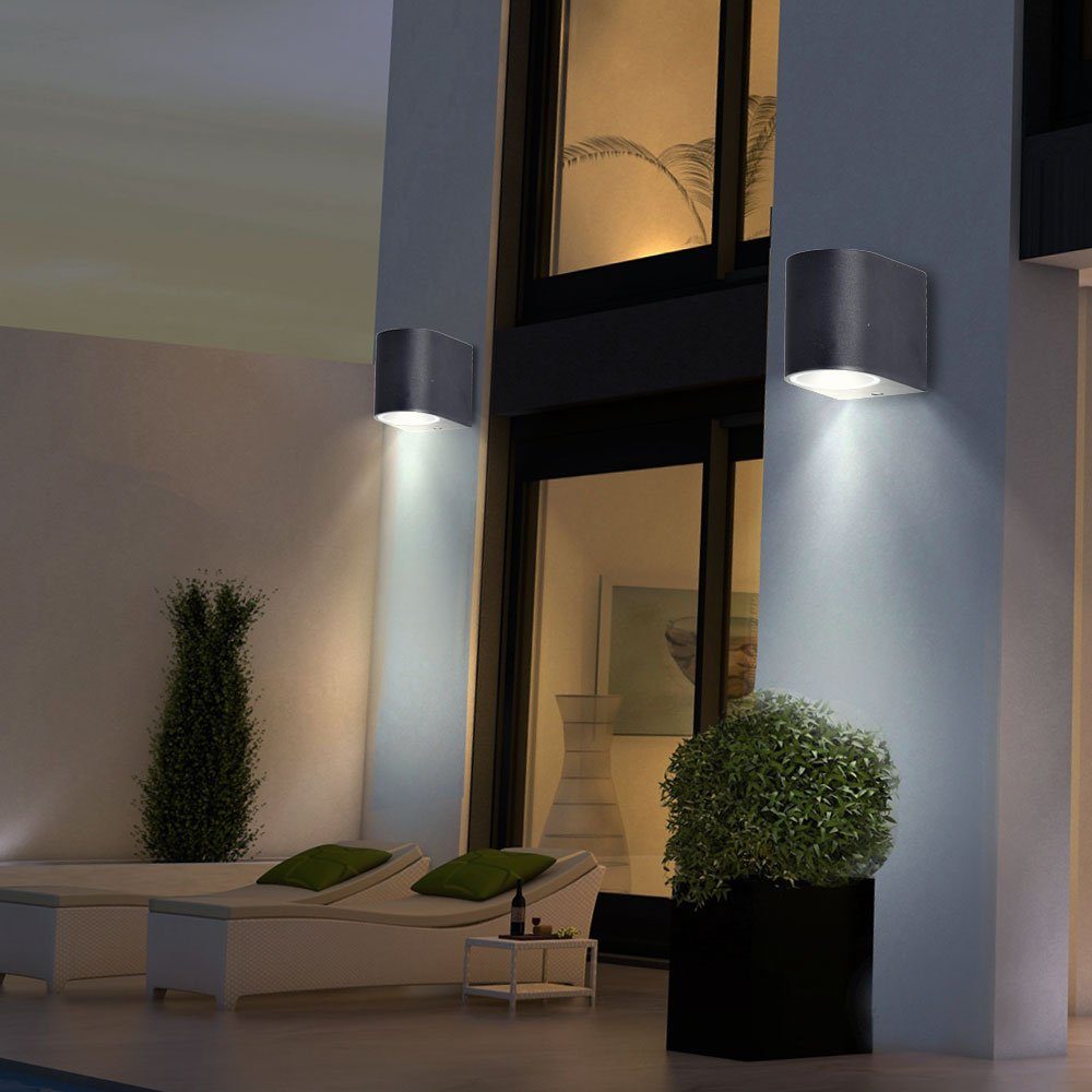 Strahler kupfer Lampe etc-shop schwarz Leuchte Wand silber Beleuchtung Außen-Wandleuchte, Spot