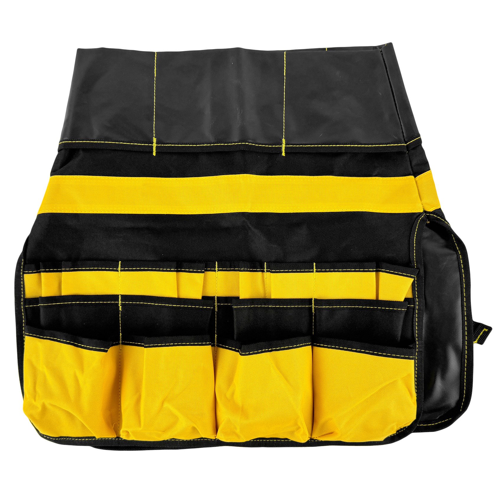 WELDINGER Werkzeugbox Werkzeugeimer Edelstahl faltbare Werkzeugtasche 40 Stecktaschen