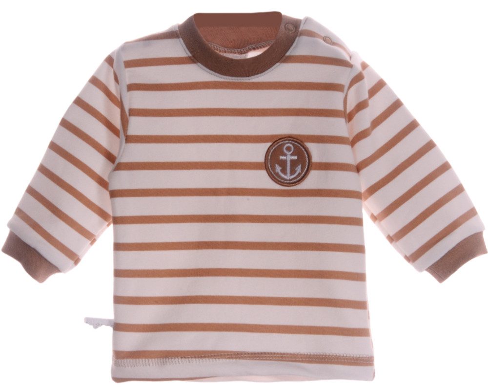 La Bortini Anzug Kapuzenjacke Shirt und Hose Baby und Kinder Anzug 3Tlg in Beige elastisch, gestreift, 50 56 62 68 74 80 86 92 98