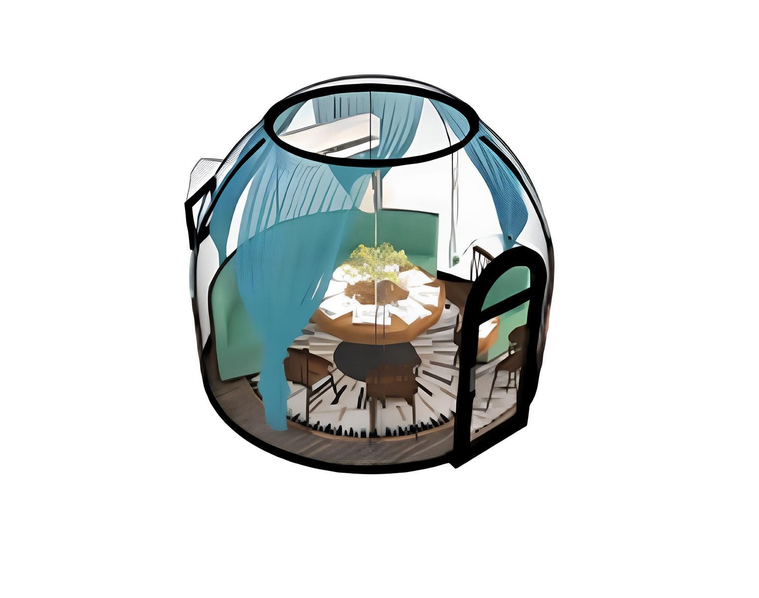 JVmoebel Pavillon Pavillon für 4-6 Personen Glaskuppel aus Polycarbonat, Made in Europa