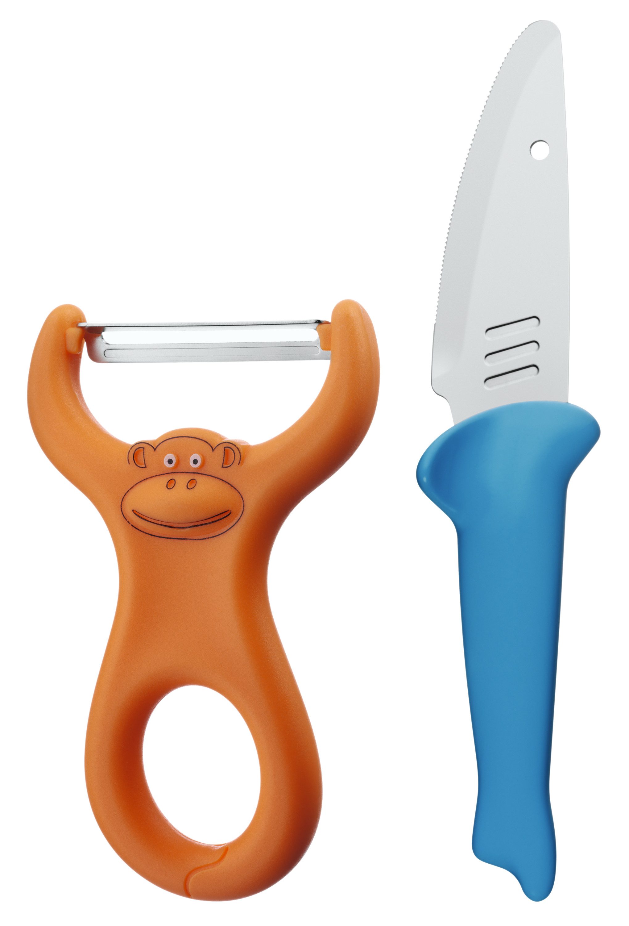 WMF Topf-Set Willy Mia Fred, (1 x Messer für Kinder (Länge 17,0 cm), 1 x Schäler für Kinder (Länge 1)