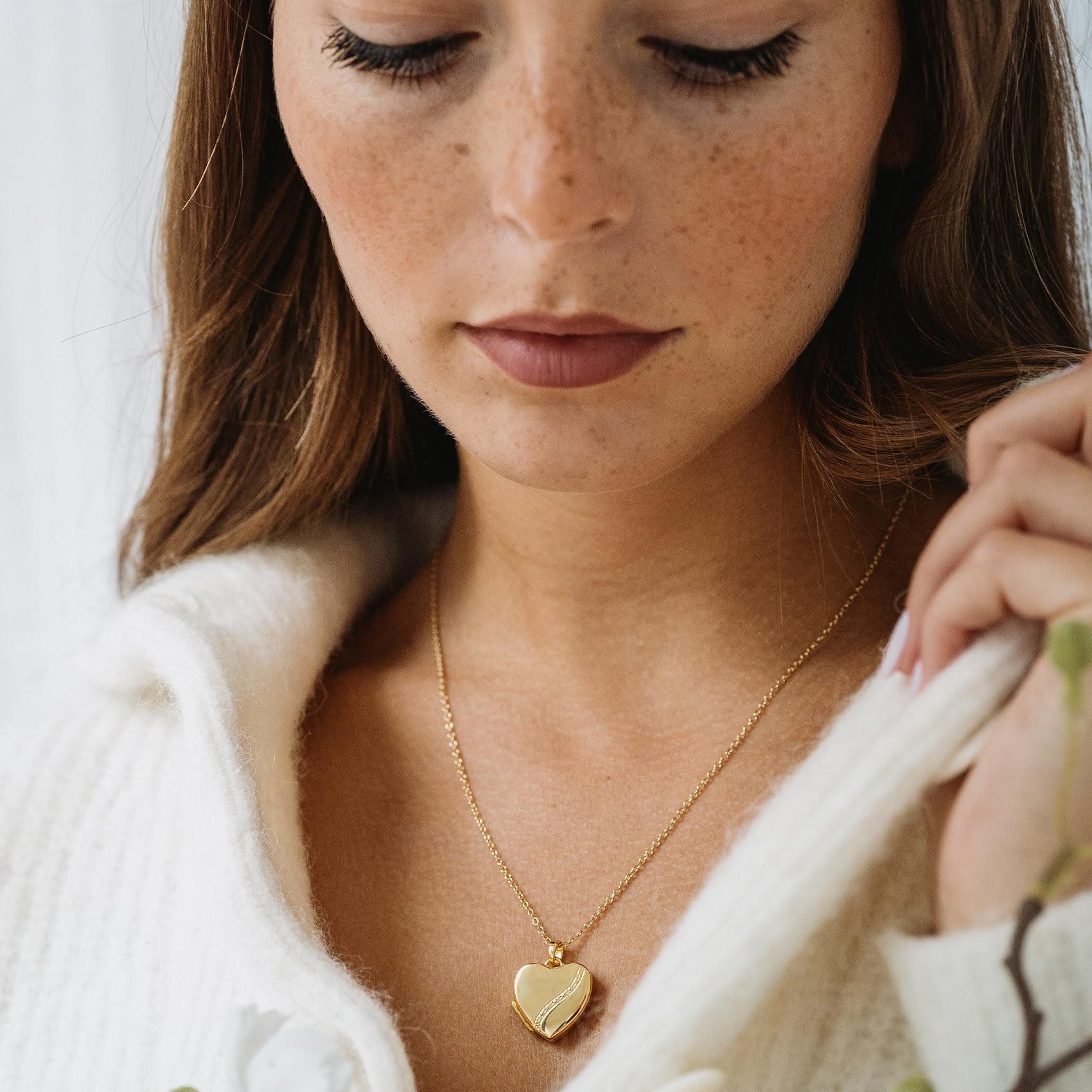 Amoonic Amulett Herz Medaillon zum Öffnen für Bilder Silber 925 Herzkette A günstig online kaufen