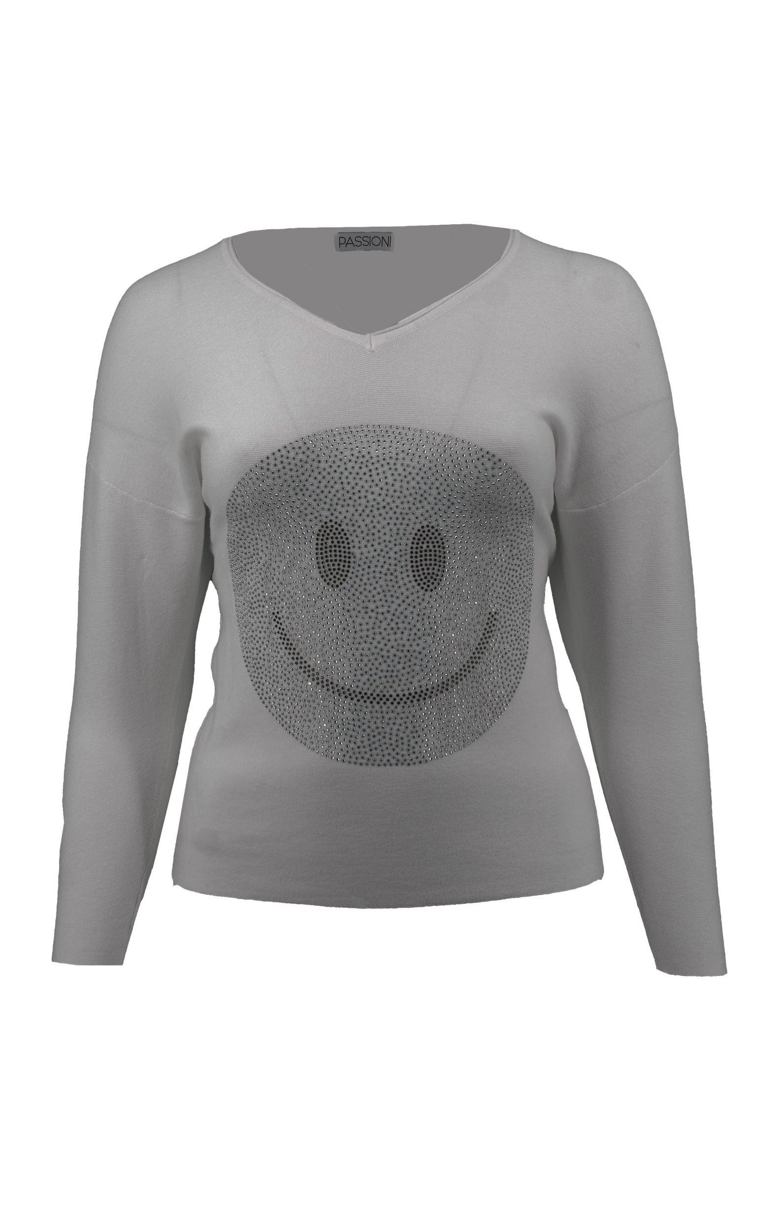 Passioni Strickpullover mit Strass-Smiley günstig online kaufen
