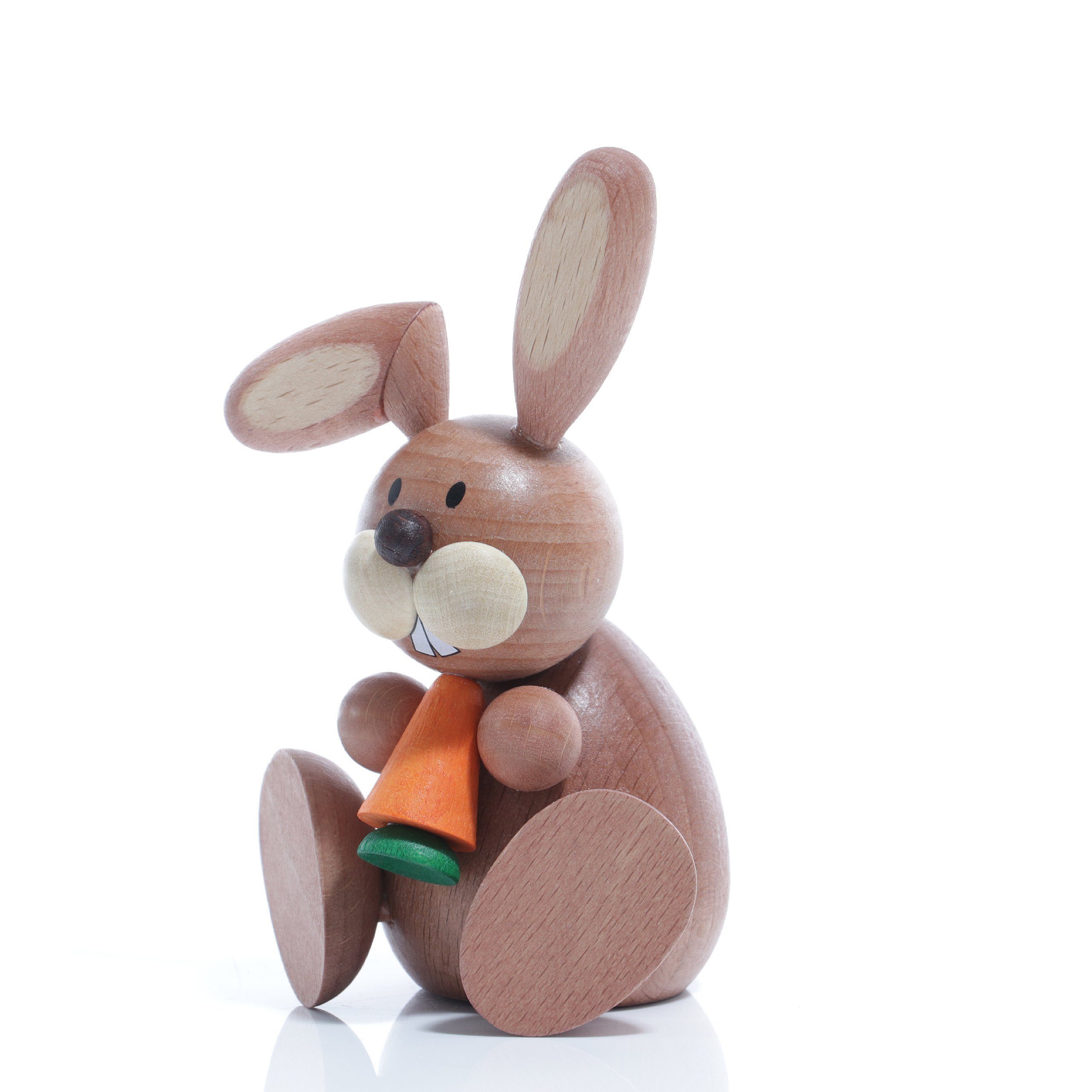 Ullrich Kunsthandwerk Osterhase Osterartikel Osterhase sitzend mit Möhre HxB 10,2x7,5cm NEU