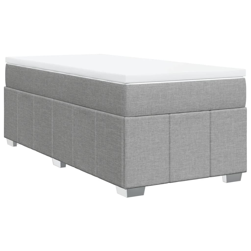 vidaXL Bett Boxspringbett mit Matratze Hellgrau 80x200 cm Stoff