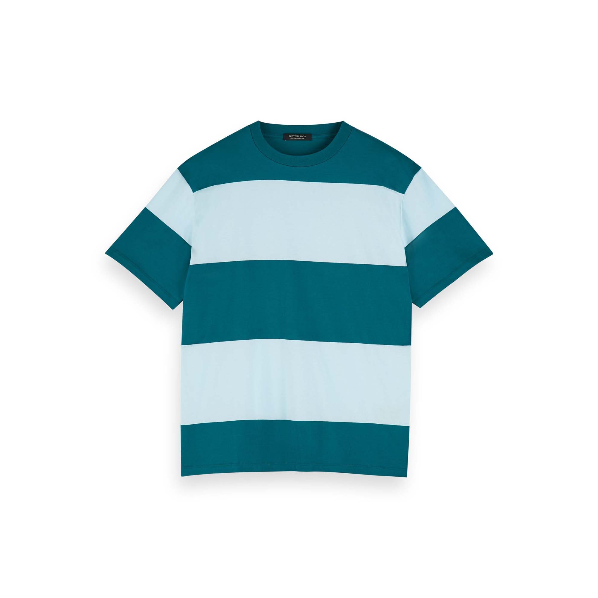 T-Shirt Scotch & Soda Herren T-Shirt Block Stripe Clean Tee 155402