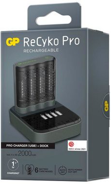 GP Batteries GP ReCyko P461 USB-Ladegerät (mit 4 Steckplätzen für NiMH-Akkus, mit LCD Anzeige)