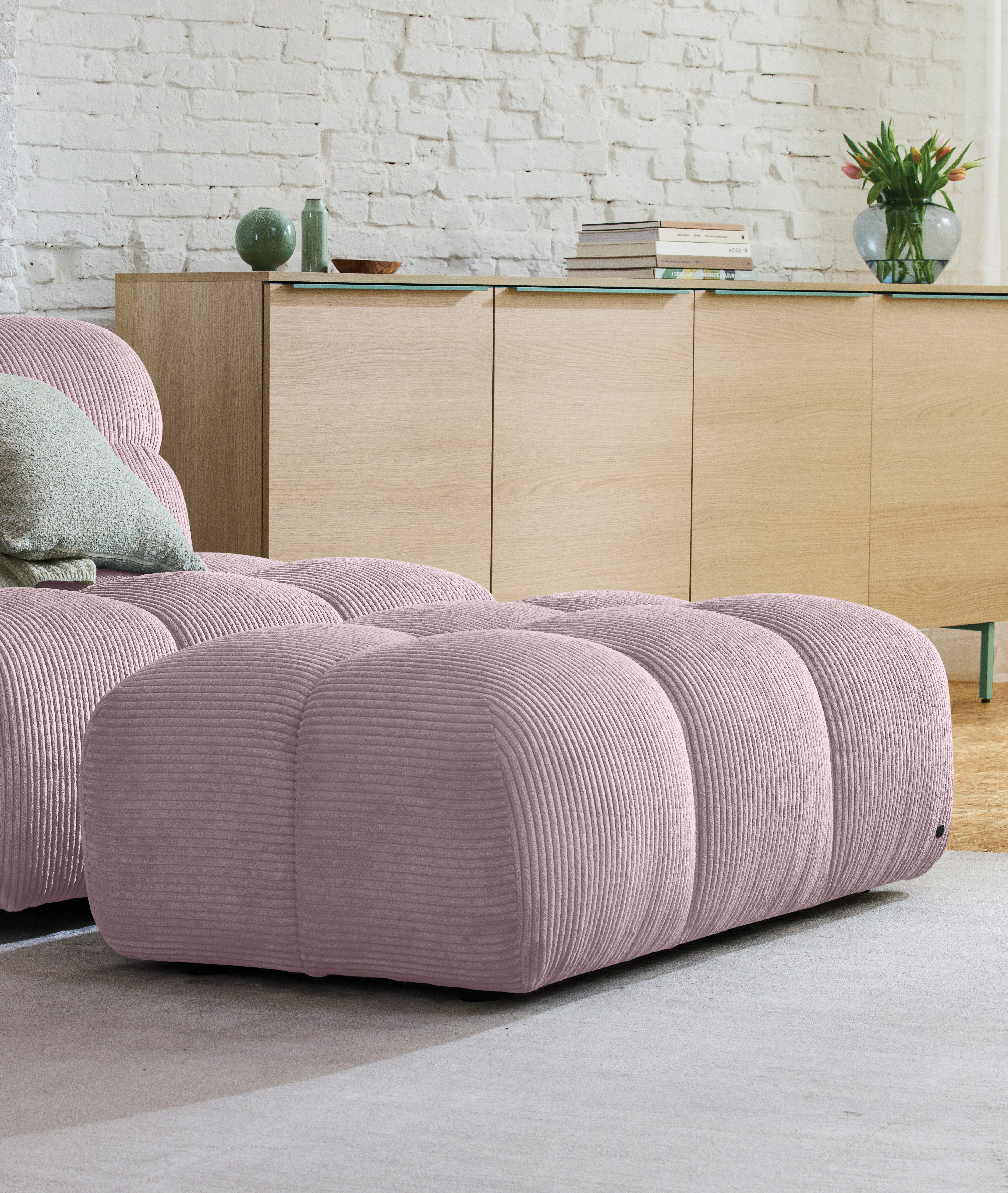 TOM TAILOR HOME Hocker SOFT CUBE – angenehm weicher Sitzkomfort – 105 x 70 cm, auffällige Kachelsteppung für stylische Retrovibes