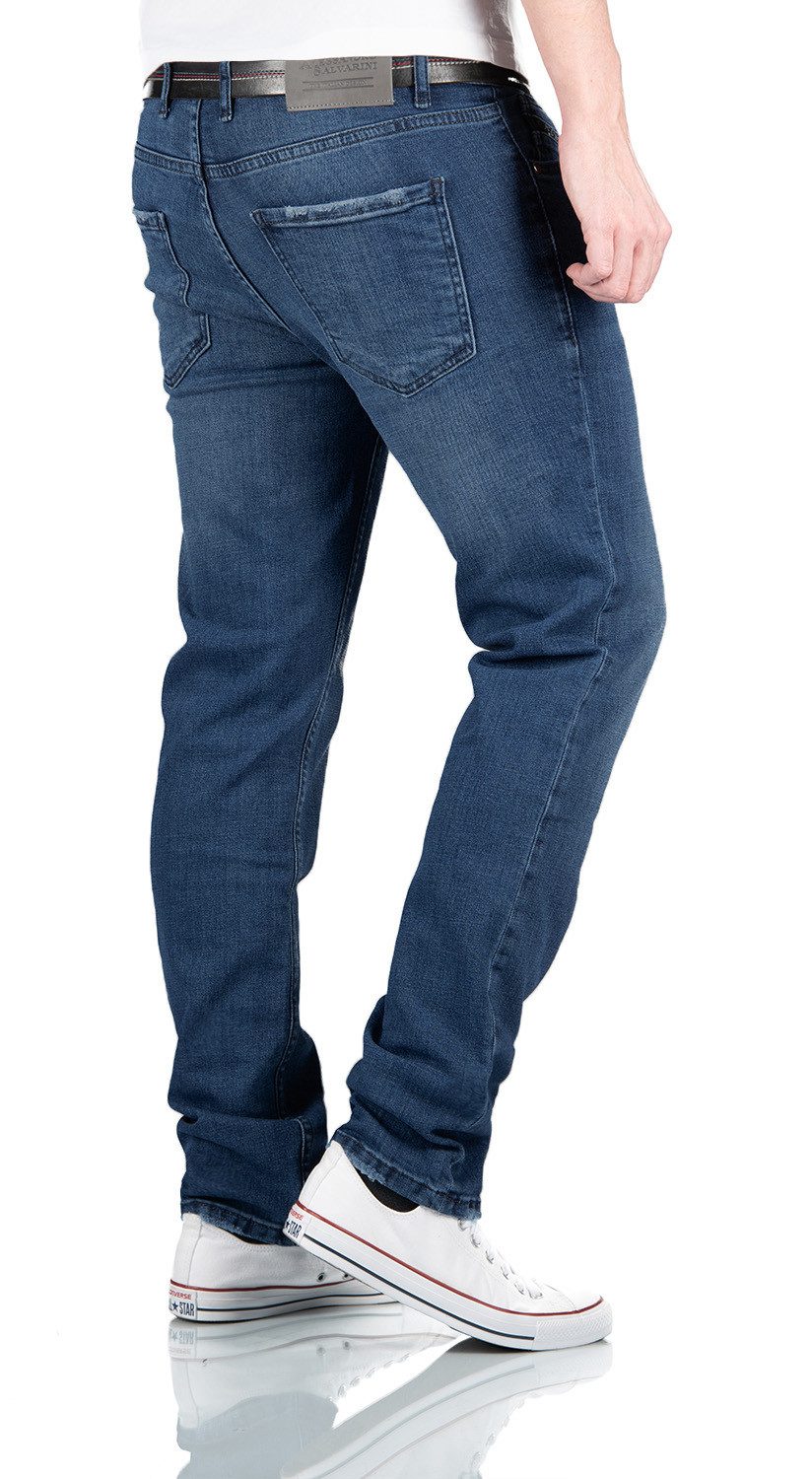 Alessandro Salvarini Straight-Jeans Herren Jeans Regular Fit mit Stretch – Klassische Denim Hose Zeitlose Herren Jeans im 5-Pocket-Style – Bild 3 von 4