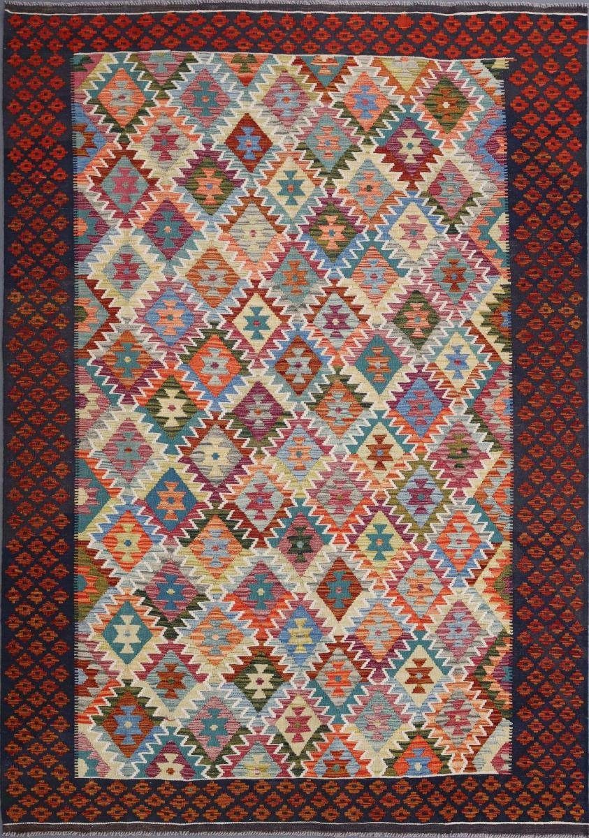 Orientteppich Kelim Afghan 203x292 Orientteppich, Handgewebter mm Nain Trading, Höhe: 3 rechteckig