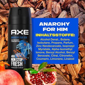 axe Deo-Set Anarchy for Him Bodyspray 12x 150ml Deo Deodorant ohne Aluminiumsalze