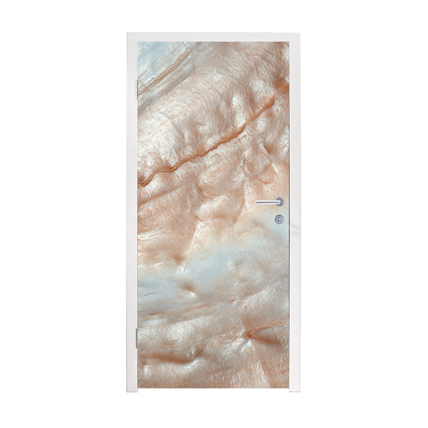 MuchoWow Türtapete Mineralien - Naturstein - Perlmutt, Matt, bedruckt, (1 St), Fototapete für Tür, Türaufkleber, 75x205 cm