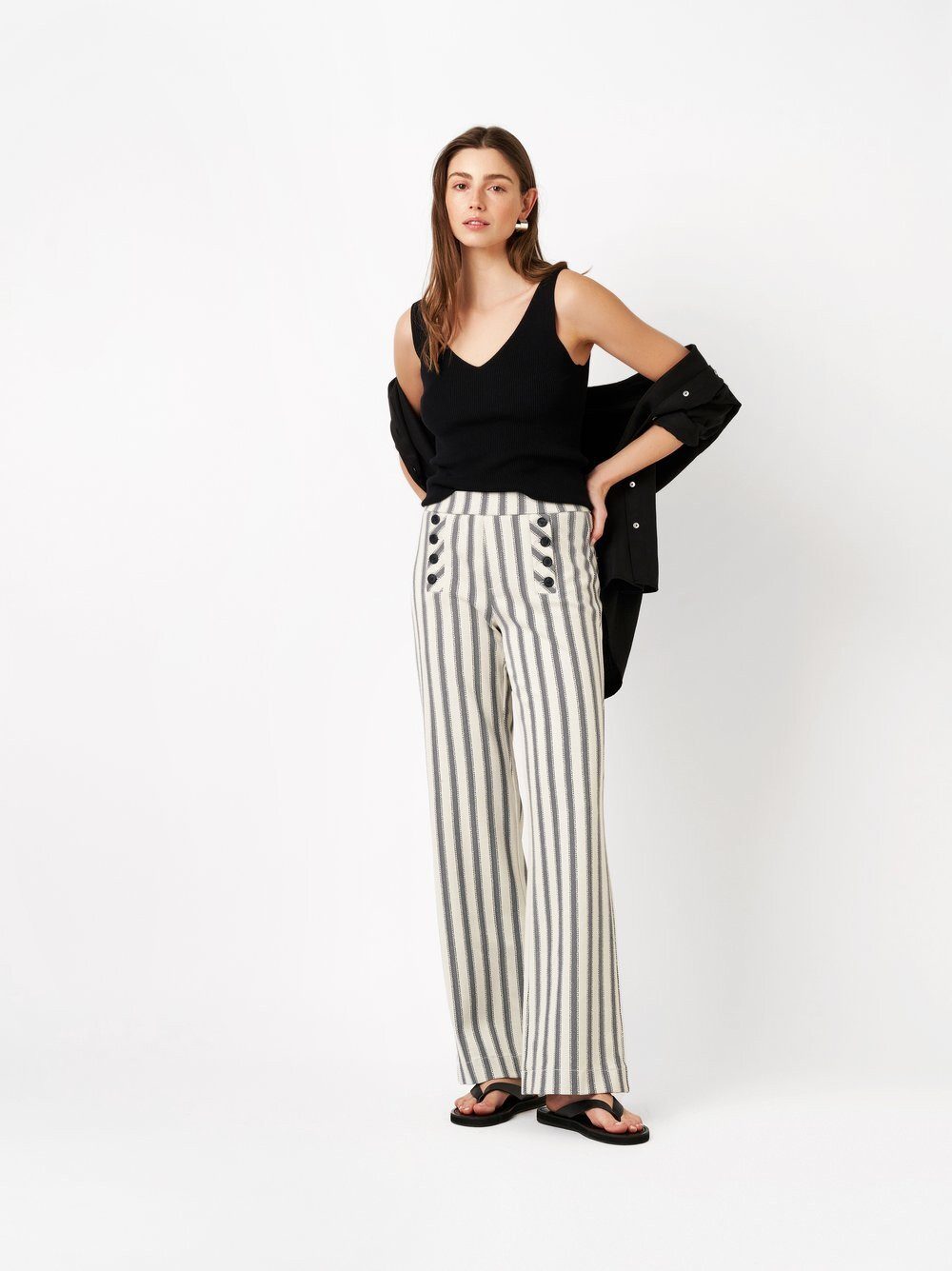 ROSNER Bootcuthose Audrey Sailor (1-tlg) mit Sailor-Front und Streifen