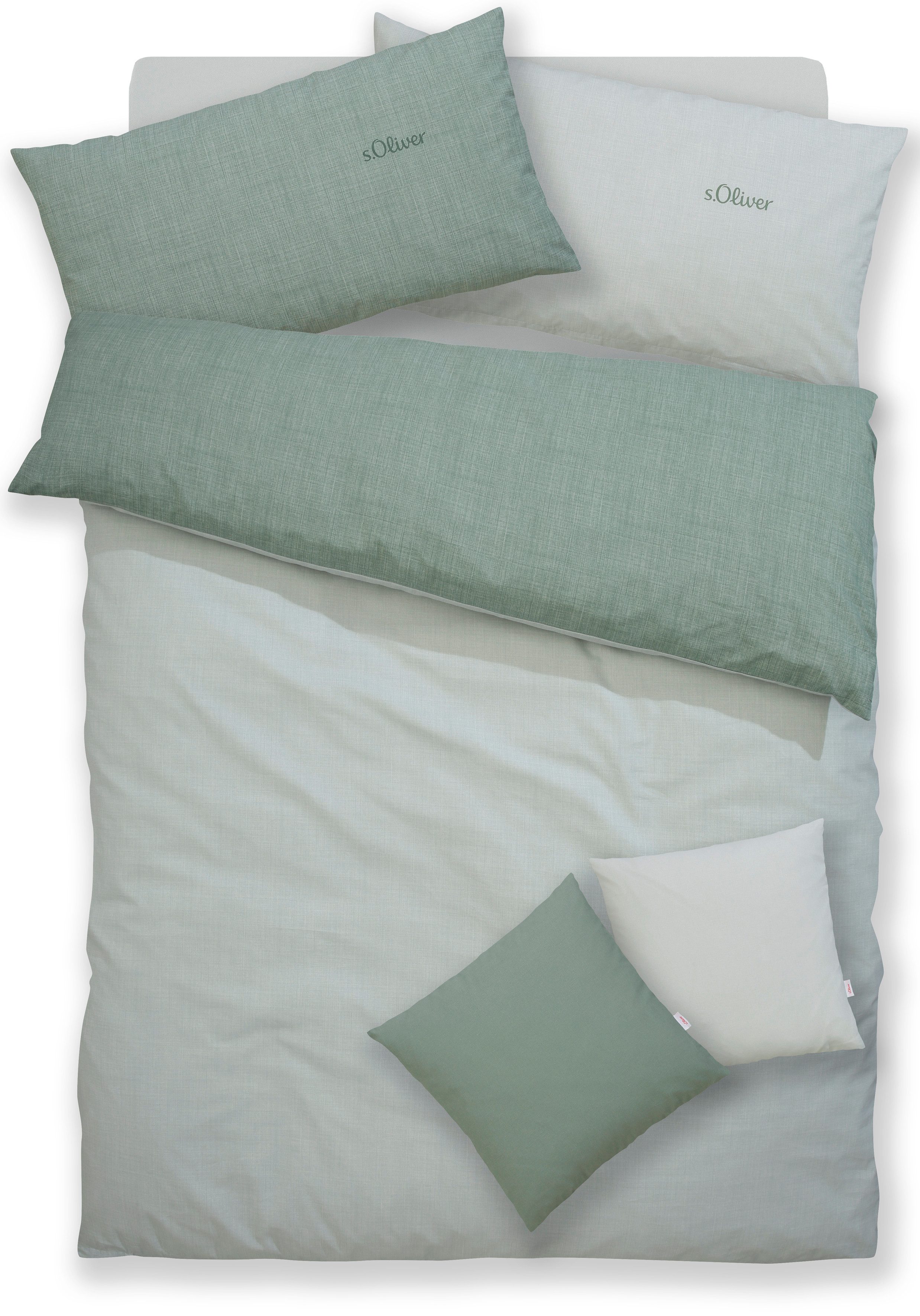 s.Oliver Wendebettwäsche MELINDA mit feiner Melange-Struktur, Baumwolle, Flanell, 2 teilig, Markenbettwäsche mit GRATIS-Zugabe: 2x Kissenhülle, mit Reißverschlu – Bild 5 von 5