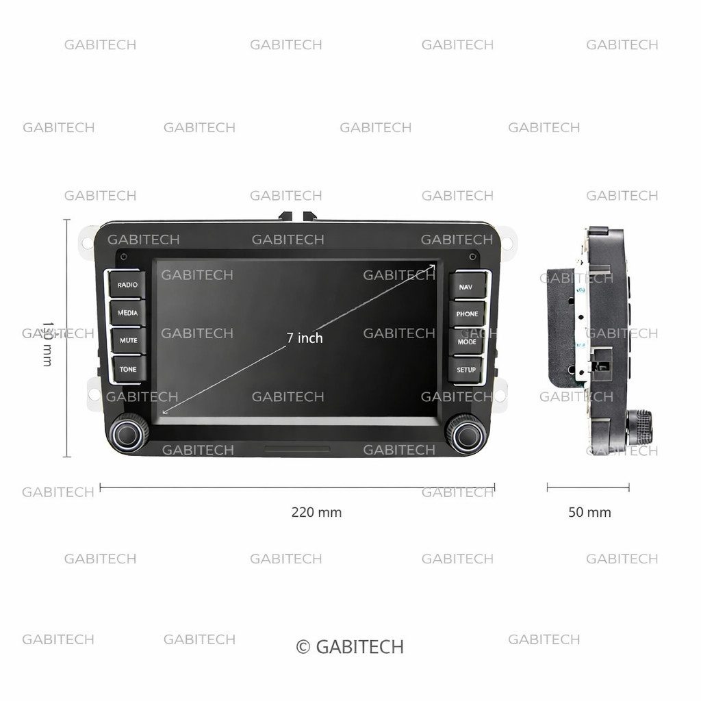 GABITECH 7" Android Carplay Autoradio für VW Golf 5/6 Passat Tiguan Autoradio Einbau-Navigationsgerät (Europa, Polo Jetta Touran Candy Sharan EOS Skoda Fabia Octavia Yeti Seat Leon)