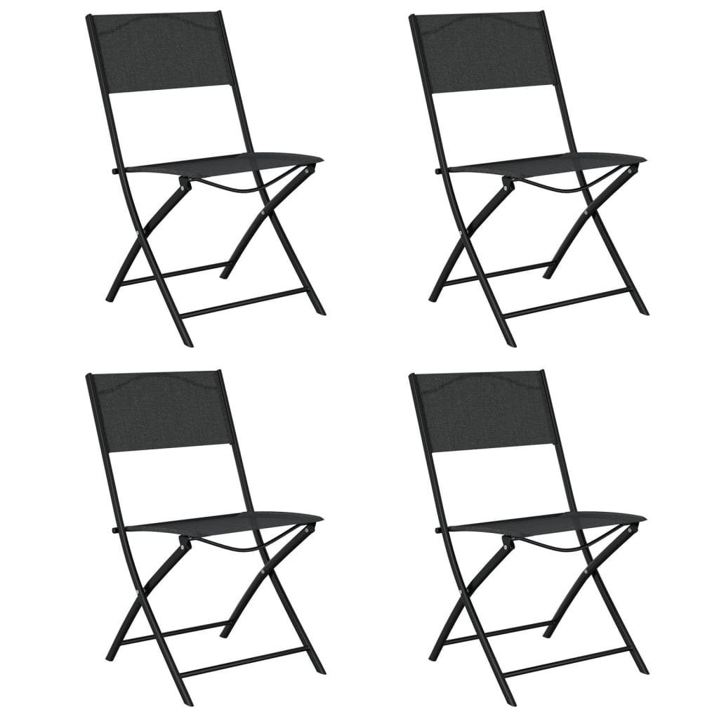 Klappbare Gartenstuhl und Gartenstühle 4 Textilene Stahl furnicato Stk. Schwarz