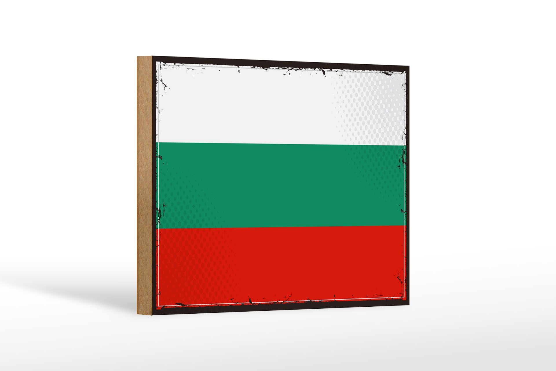Femer GmbH Holzbild Flagge Bulgariens 18x12 cm Retro Flag Bulgaria, Flaggen (1 St), Glatte Holzfaserplatte (MDF), vorn beschichtet