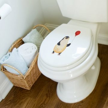 Mr. & Mrs. Panda WC-Sitz Pinguin Luftballon - Weiß - Geschenk, Klobrille, Kirmes, Toilette, Kl (1-St), UV-resistenter Druck