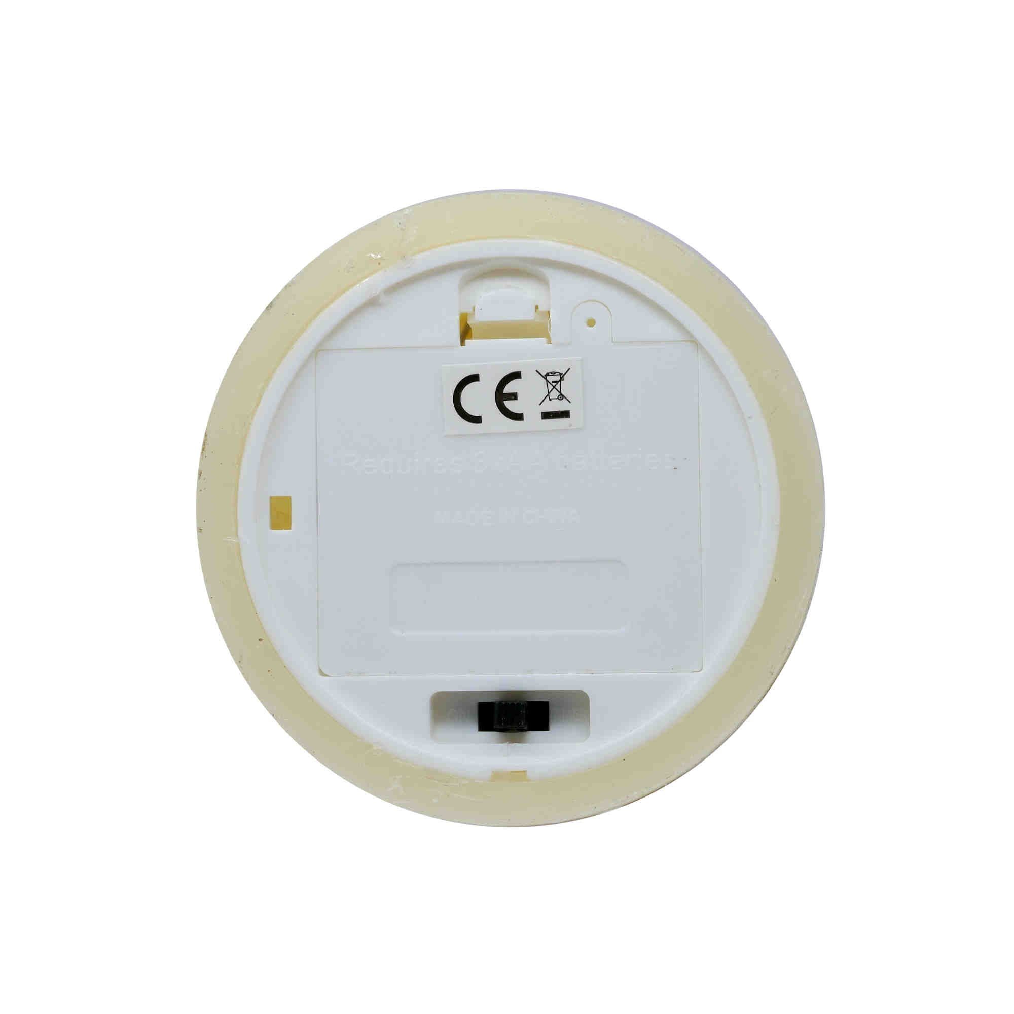 B&S LED-Kerze LED Echtwachskerze elfenbein bewegliche Flamme - Timer H:25.5 x Ø 9 cm