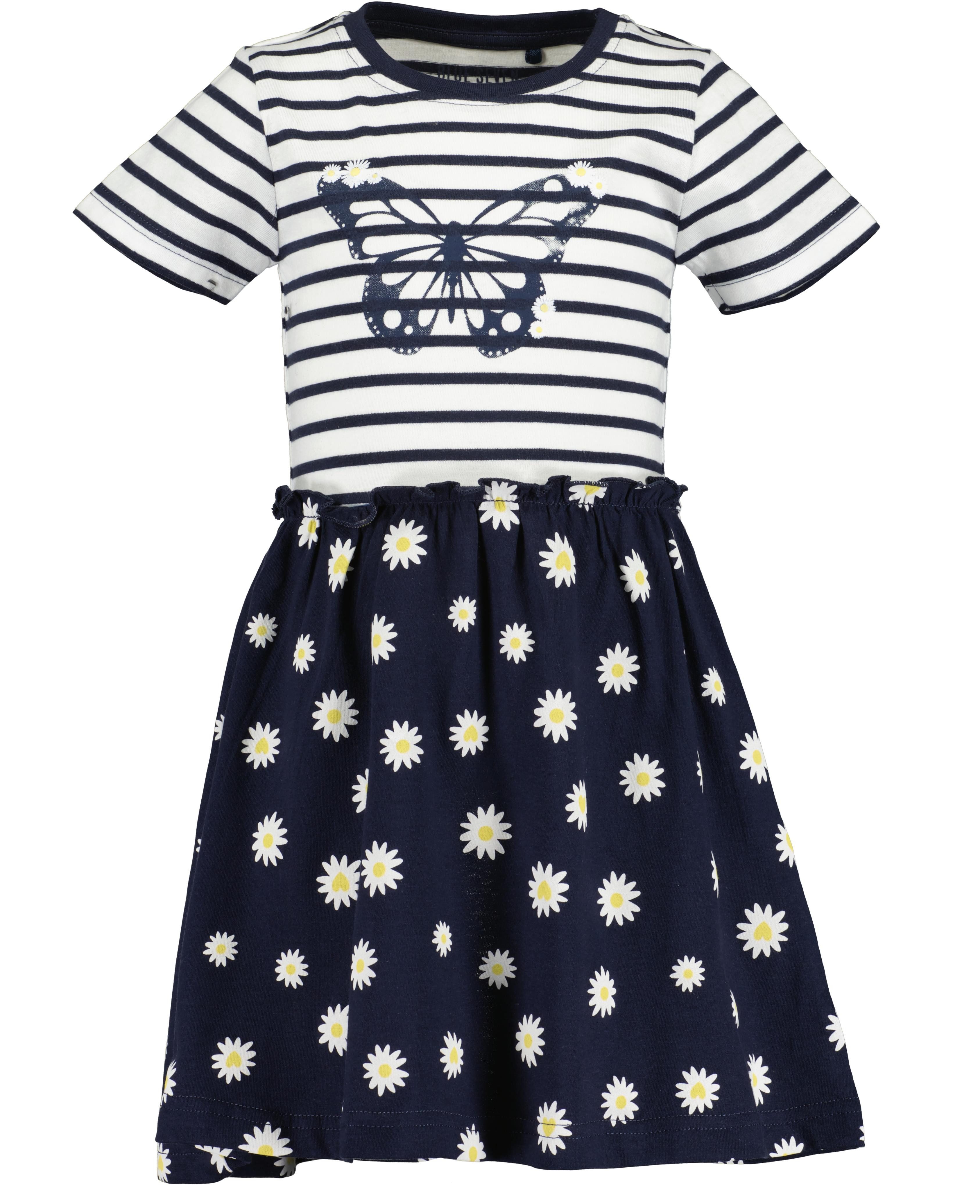 Blue Seven Jerseykleid (1-tlg) geringeltes Oberteil mit Motiv und mit Blumen bedruckter Rock
